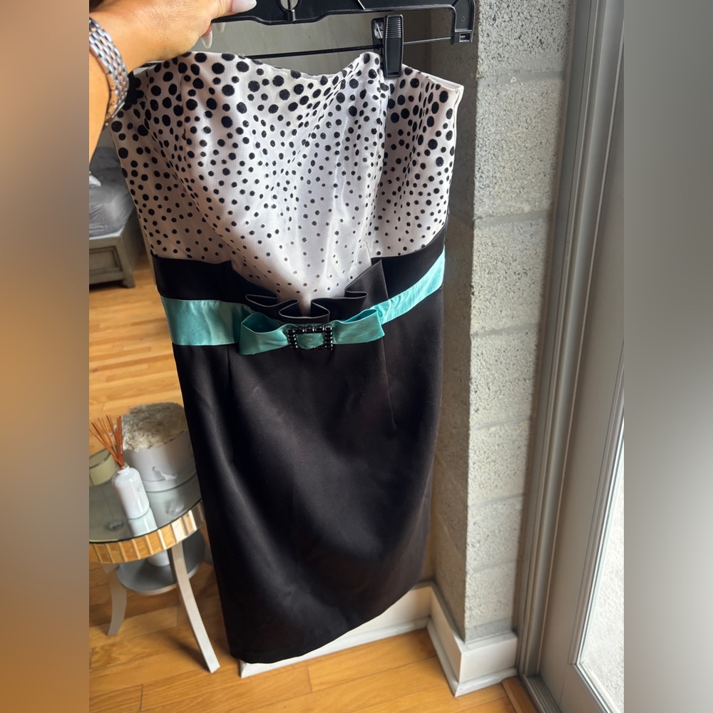 Gunne Sax Black and White Polka Dot Dress